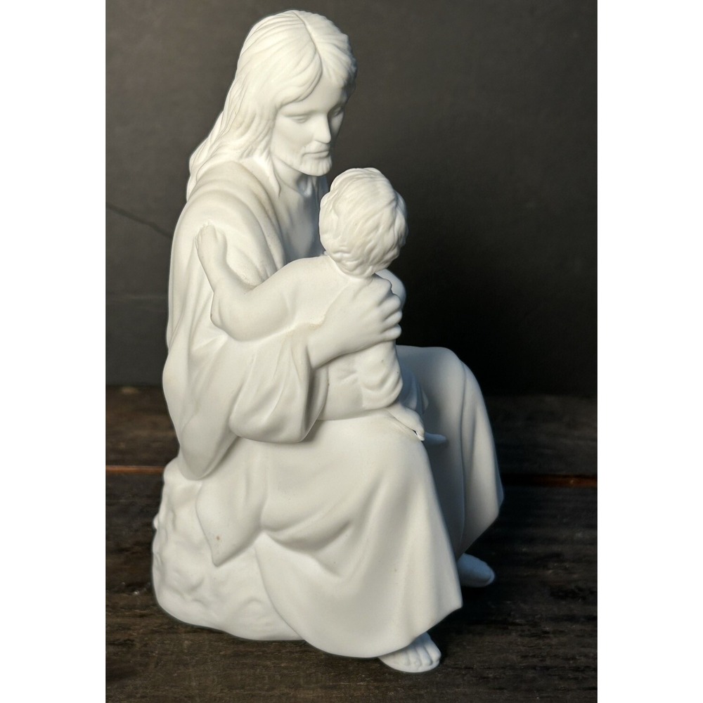 Lenox Childrens Blessing Jesus Figurine Fine Bone China 1989 Vintage White Cream - Picture 2 of 8